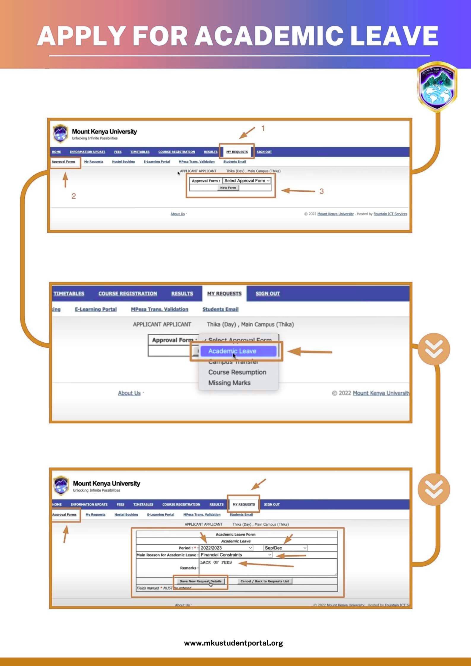 How to Apply for Academic Leave Through MKU Student Portal 1 Mku student Portal Leave apply